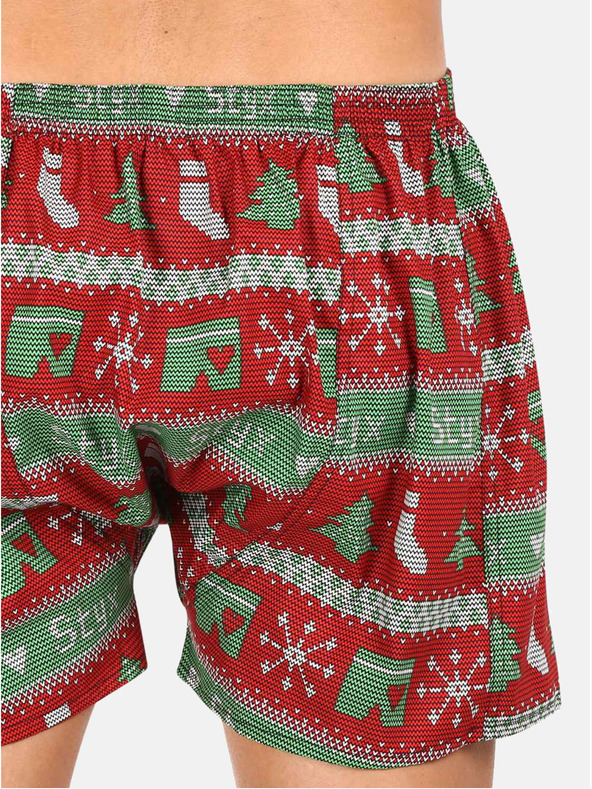 Styx Grüne und rote Styx Weihnachtsshorts für Männer