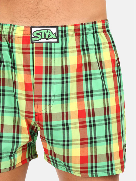 Styx Gelb und grün karierte Herren-Shorts Styx
