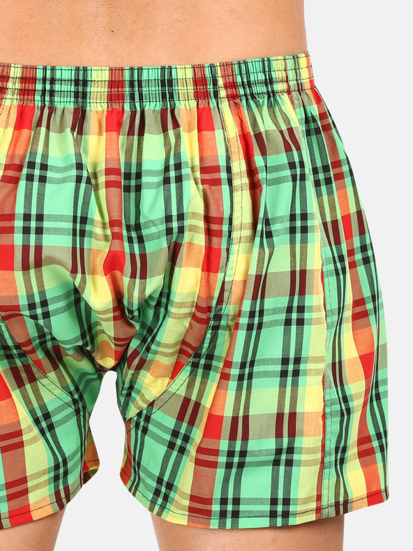 Styx Gelb und grün karierte Herren-Shorts Styx