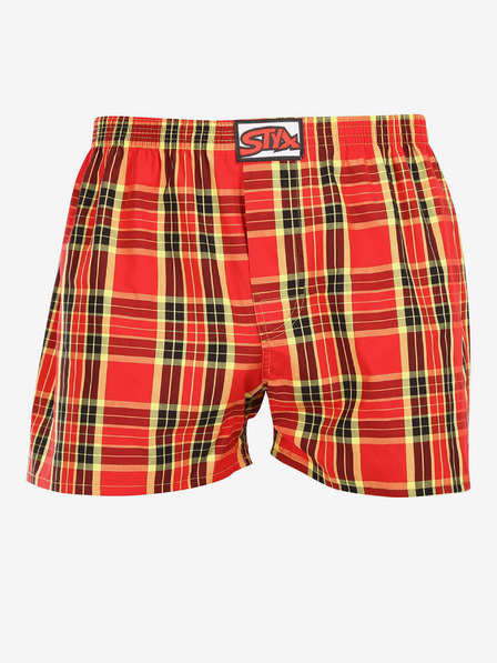Styx Gelb-rot karierte Shorts für Männer Styx