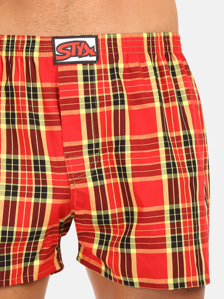 Styx Gelb-rot karierte Shorts für Männer Styx