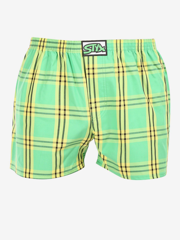 Styx Hellgrün karierte Herren-Shorts Styx