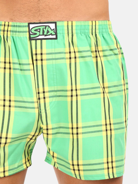 Styx Hellgrün karierte Herren-Shorts Styx