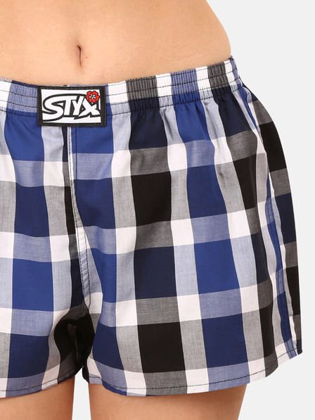 Styx Blau-weiß karierte Damen-Shorts von Styx