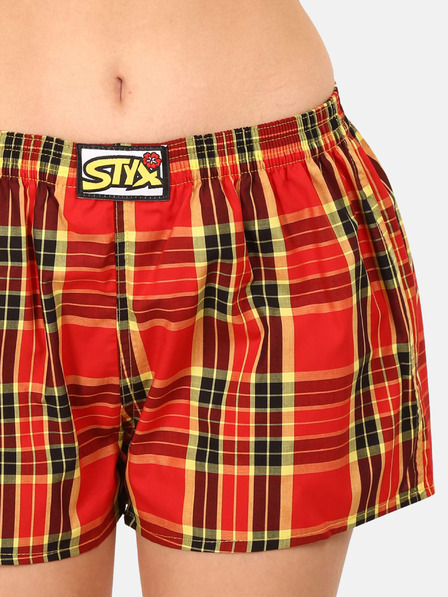 Styx Gelb und rot karierte Shorts für Frauen Styx