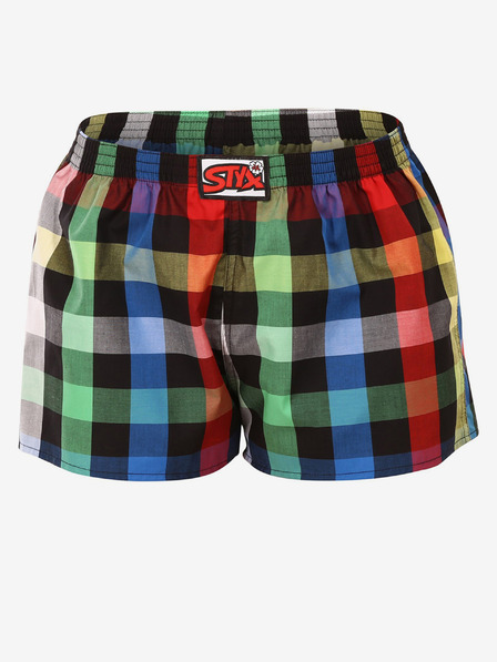 Styx Grün-schwarz karierte Damen-Shorts Styx