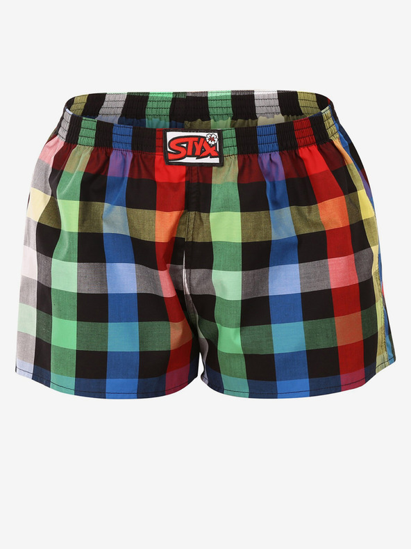Styx Grün-schwarz karierte Damen-Shorts Styx