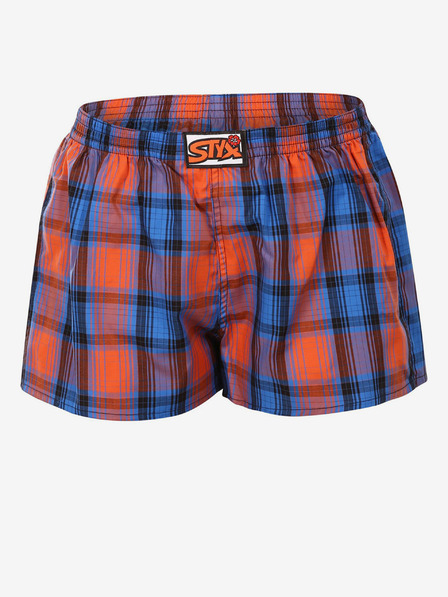 Styx Orange und blau karierte Shorts für Frauen Styx