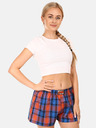 Styx Orange und blau karierte Shorts für Frauen Styx