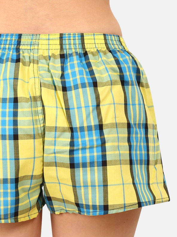 Styx Blau-gelb karierte Damen-Shorts Styx