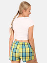 Styx Blau-gelb karierte Damen-Shorts Styx