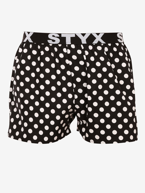 Styx Schwarz-weiße Herren-Polka-Dot-Shorts Styx Polka Dots