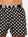 Styx Schwarz-weiße Herren-Polka-Dot-Shorts Styx Polka Dots