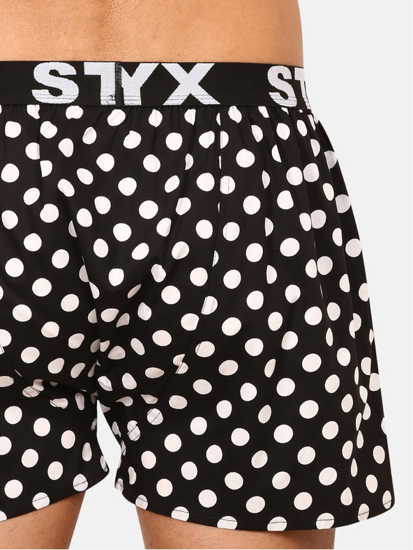 Styx Schwarz-weiße Herren-Polka-Dot-Shorts Styx Polka Dots