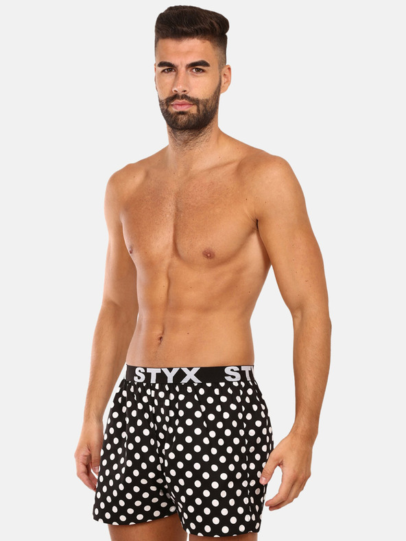 Styx Schwarz-weiße Herren-Polka-Dot-Shorts Styx Polka Dots