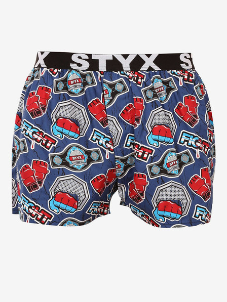 Styx Rot und blau gemusterte Herrenshorts Styx