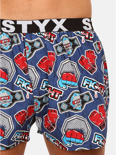 Styx Rot und blau gemusterte Herrenshorts Styx