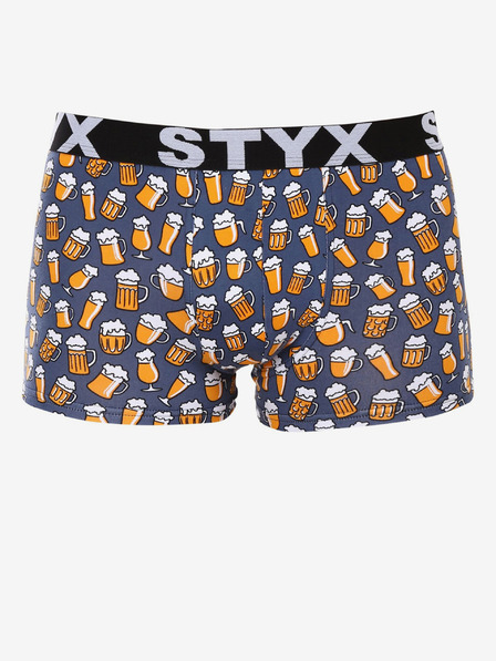 Styx Gelbe und graue gemusterte Herren Boxershorts von Styx Beer
