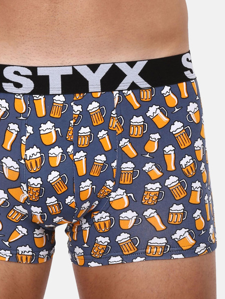 Styx Gelbe und graue gemusterte Herren Boxershorts von Styx Beer