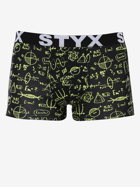 Styx Gelbe und schwarze Herren-Boxershorts Styx Physics
