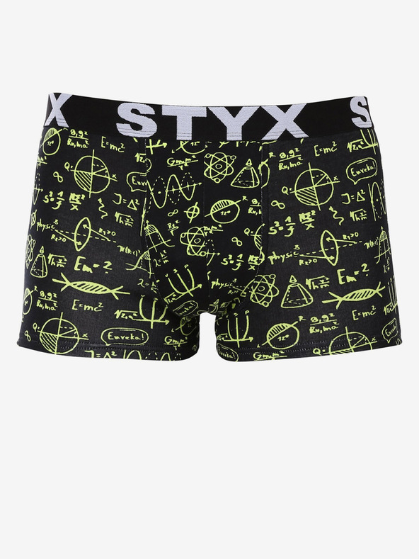 Styx Gelbe und schwarze Herren-Boxershorts Styx Physics