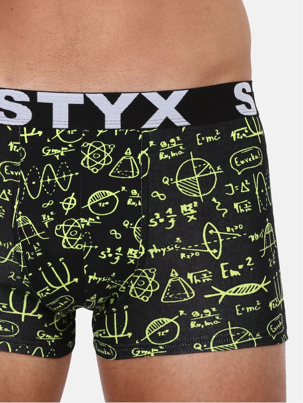 Styx Gelbe und schwarze Herren-Boxershorts Styx Physics