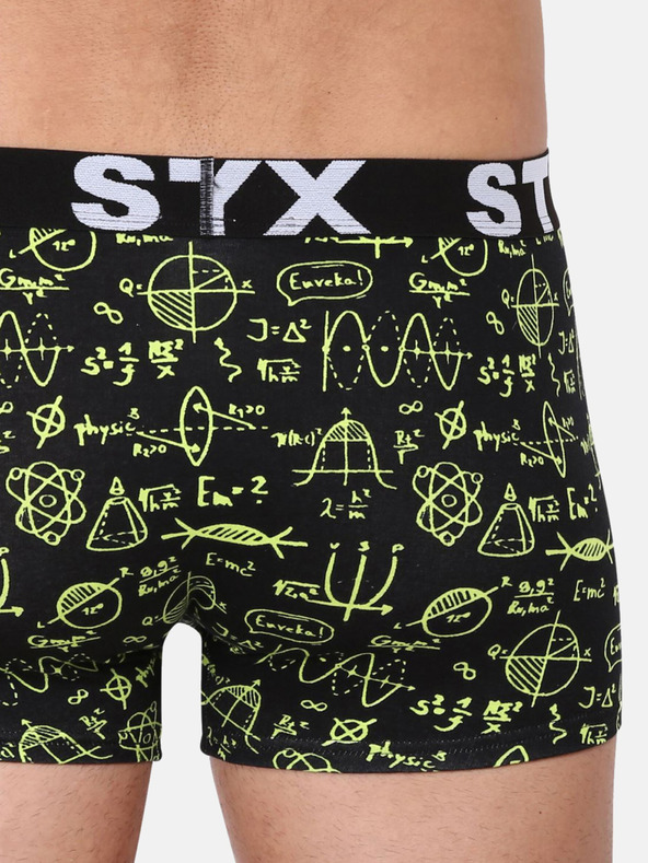 Styx Gelbe und schwarze Herren-Boxershorts Styx Physics