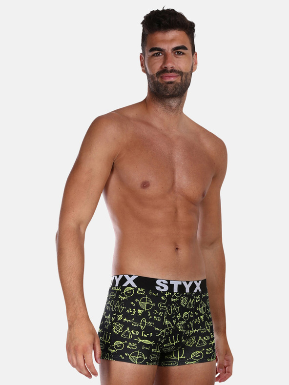 Styx Gelbe und schwarze Herren-Boxershorts Styx Physics
