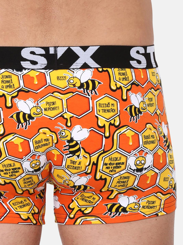 Styx Gelbe und orangefarbene gemusterte Styx Herren-Boxershorts Bees