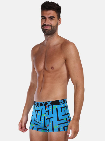Styx Blaue gemusterte Herren Boxershorts Styx Game