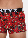 Styx Roter gemusterter Boxerslip für Männer Styx Zombie