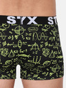 Styx Gelb-schwarz gemusterte Herren Boxershorts Styx Physics