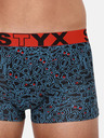 Styx Blaue und schwarze gemusterte Herren Boxershorts Styx