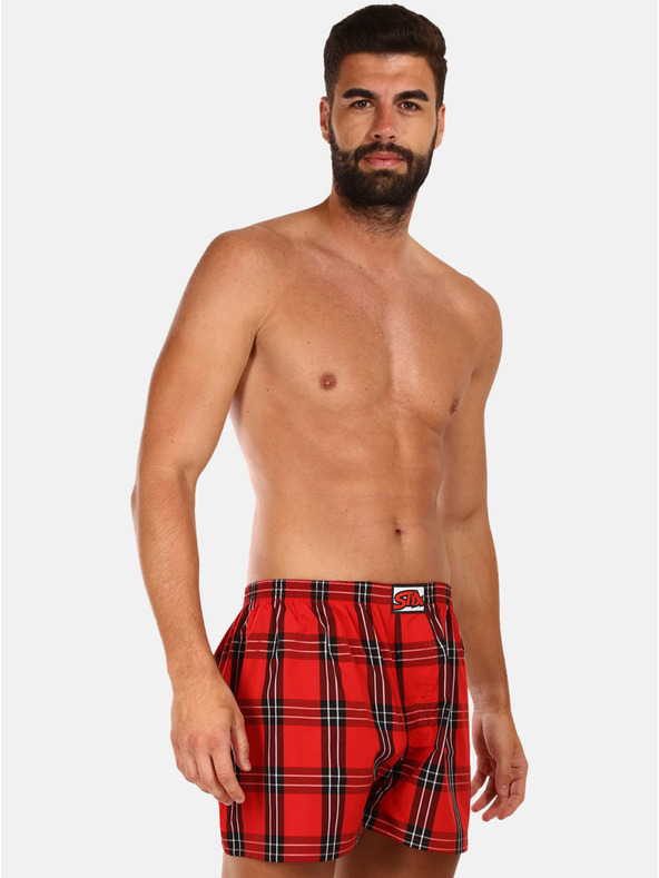Styx Styx rot karierte Shorts für Männer