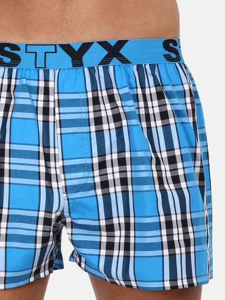 Styx Blau karierte Shorts Styx für Herren