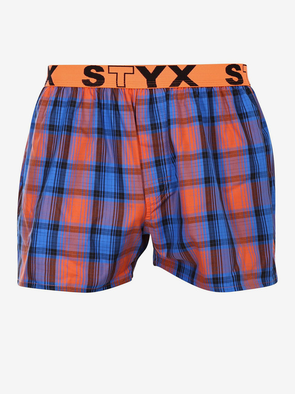 Styx Orange und blau karierte Shorts für Männer von Styx