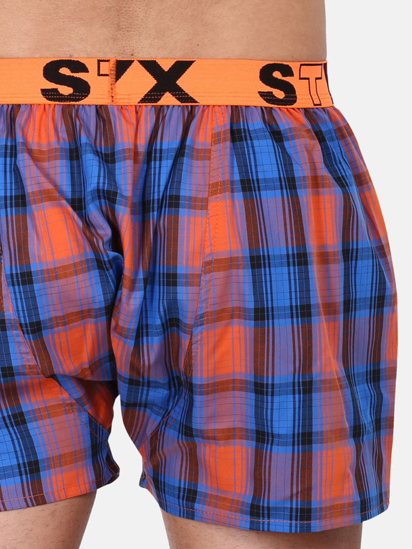 Styx Orange und blau karierte Shorts für Männer von Styx