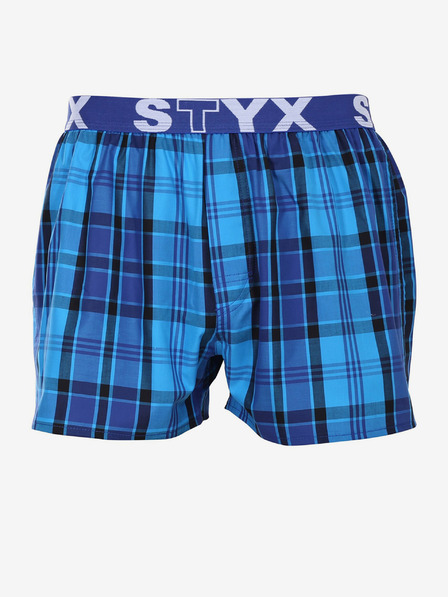 Styx Styxblau karierte Herrenshorts