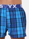 Styx Styxblau karierte Herrenshorts
