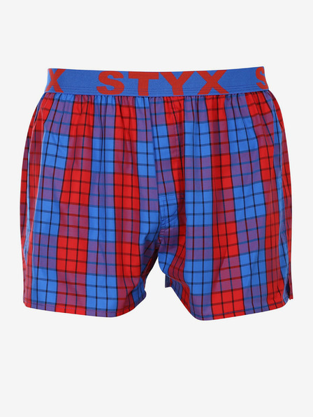 Styx Rot und blau karierte Shorts für Herren Styx