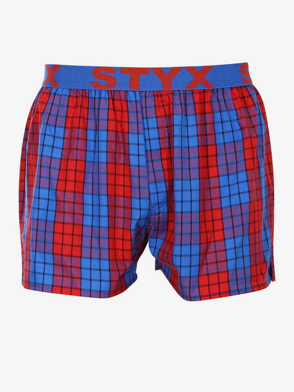 Styx Rot und blau karierte Shorts für Herren Styx