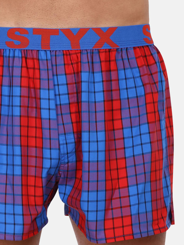 Styx Rot und blau karierte Shorts für Herren Styx