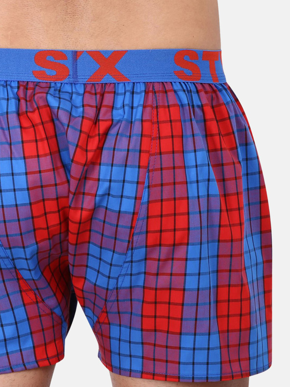 Styx Rot und blau karierte Shorts für Herren Styx