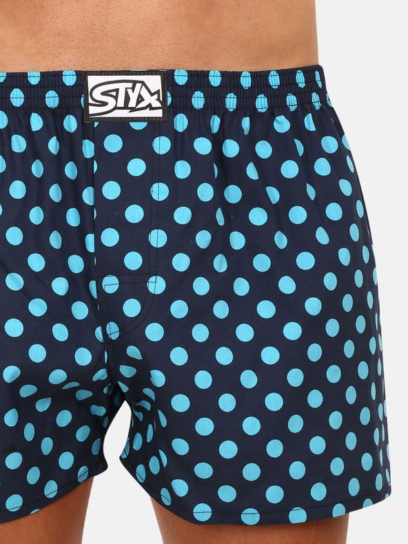 Styx Dunkelblaue Herren-Polka Dot Shorts Styx