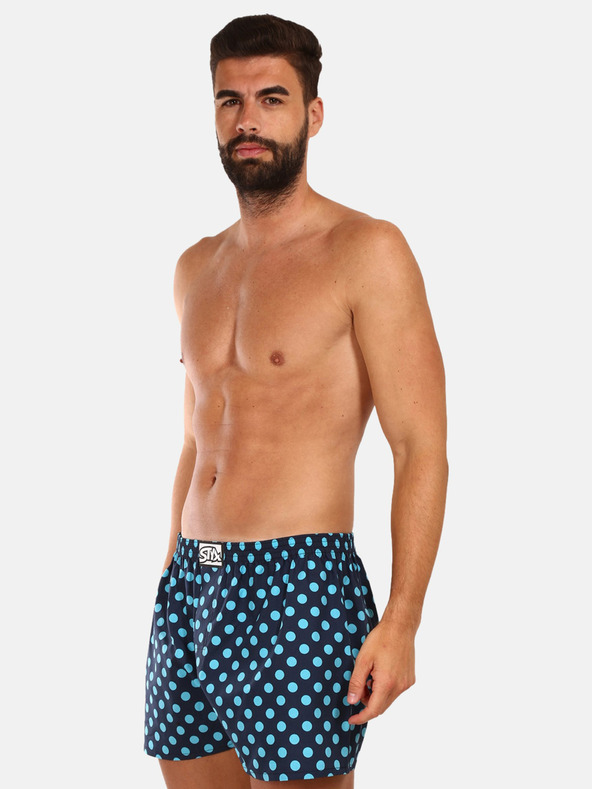 Styx Dunkelblaue Herren-Polka Dot Shorts Styx