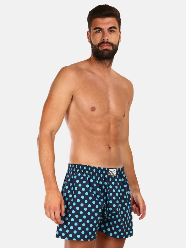 Styx Dunkelblaue Herren-Polka Dot Shorts Styx