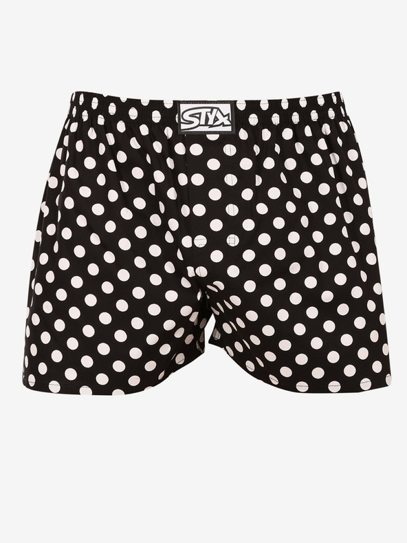 Styx Schwarz-weiße Herren-Polka-Dot-Shorts Styx Polka Dots