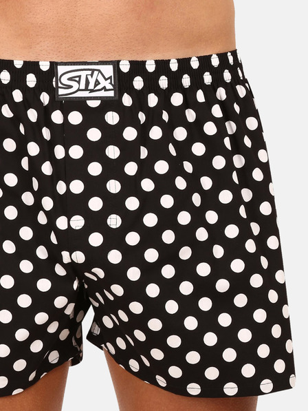 Styx Schwarz-weiße Herren-Polka-Dot-Shorts Styx Polka Dots