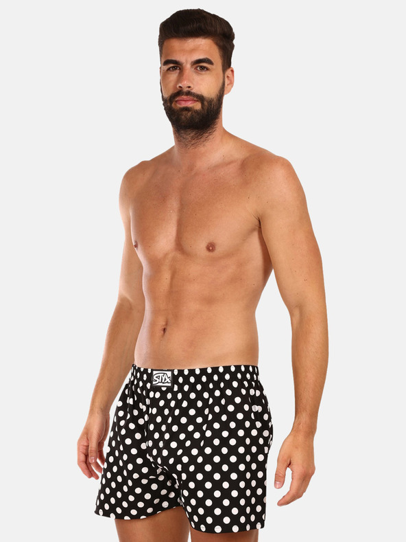 Styx Schwarz-weiße Herren-Polka-Dot-Shorts Styx Polka Dots