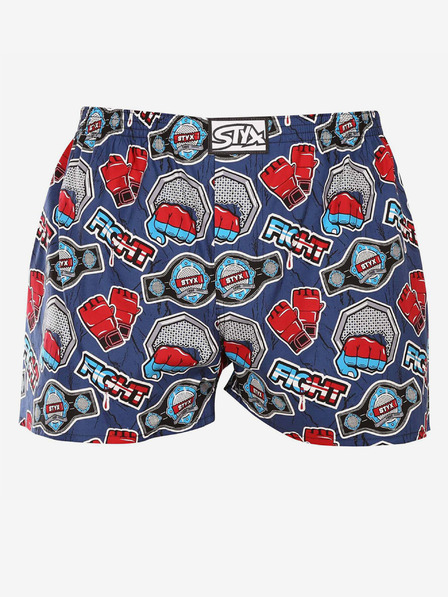 Styx Rot und blau gemusterte Herrenshorts Styx